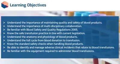 Blood Transfusions objectives