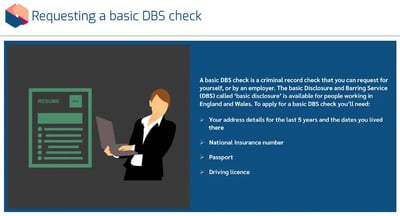 Disclosure and Barring Service Checks Requesting a basic DBS check