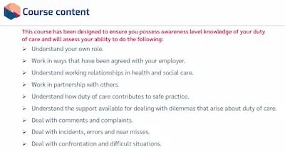 Duty of Care LO