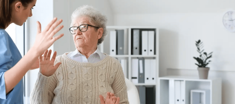 Elderly Woman Challenging Behaviour