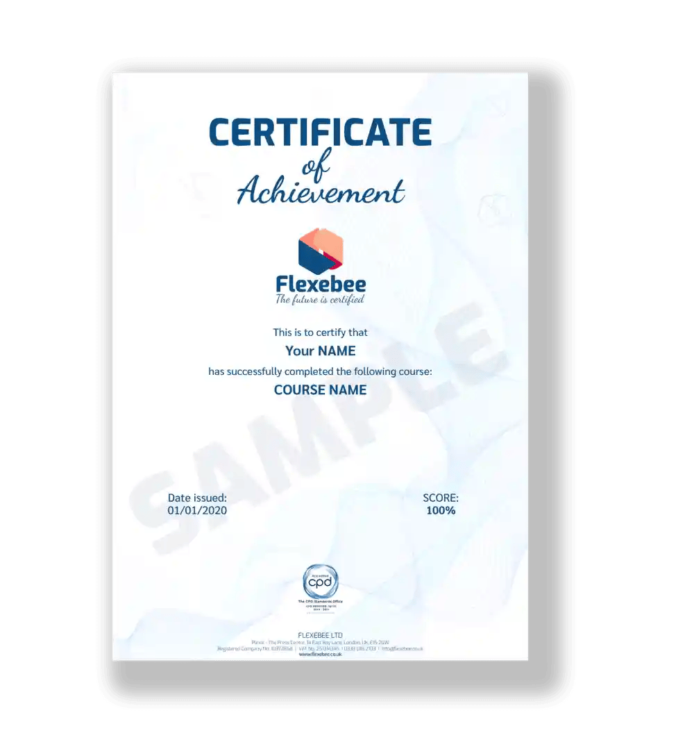 FLXB Certificate Reduced, aed, aed meaning, what does aed stand for, what is aed, aed defibrillator, aed training, aed first aid, what is aed training, cpr aed training online, skills for care endorsed provider