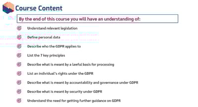 GDPR Awareness course content