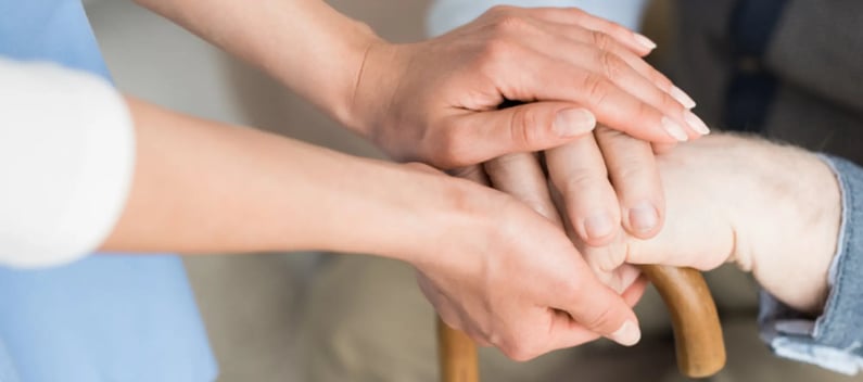 Healthcare worker compassion for elderly patient