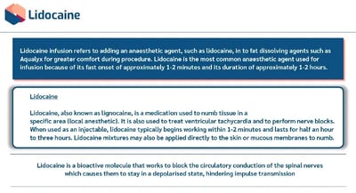 Lidocaine Infusion what is lidocaine