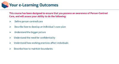 Person Centred Care Awareness Learning Outcomes