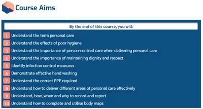 Personal Care objectives