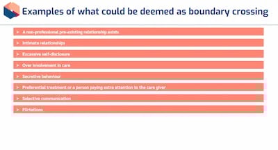 Professional Boundaries Awareness crossing boundaries