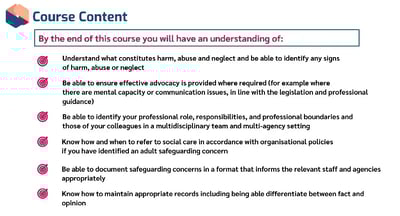 Safeguarding Adults Level 2 Course Content