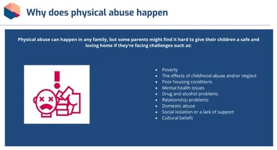 Safeguarding of Children in Education Level 2 why does physical abuse happen