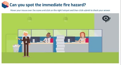 Screenshot of Fire Safety Awareness hazard quiz