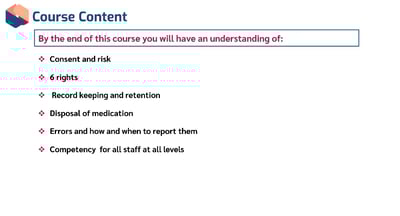 Screenshot of Medication Advanced Course Content