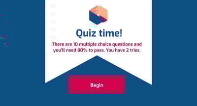 Screenshot of Medication Advanced course quiz