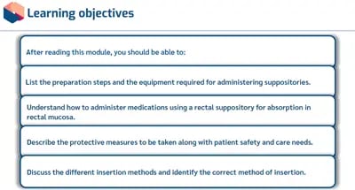 Suppository Administration objectives