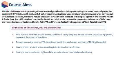 The Use of PPE Learning Outcomes (1)