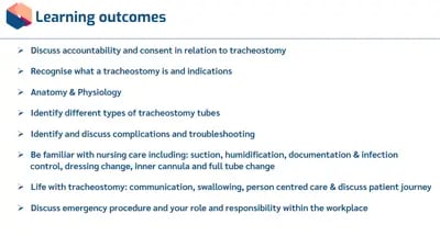 Tracheostomy Awareness objectives