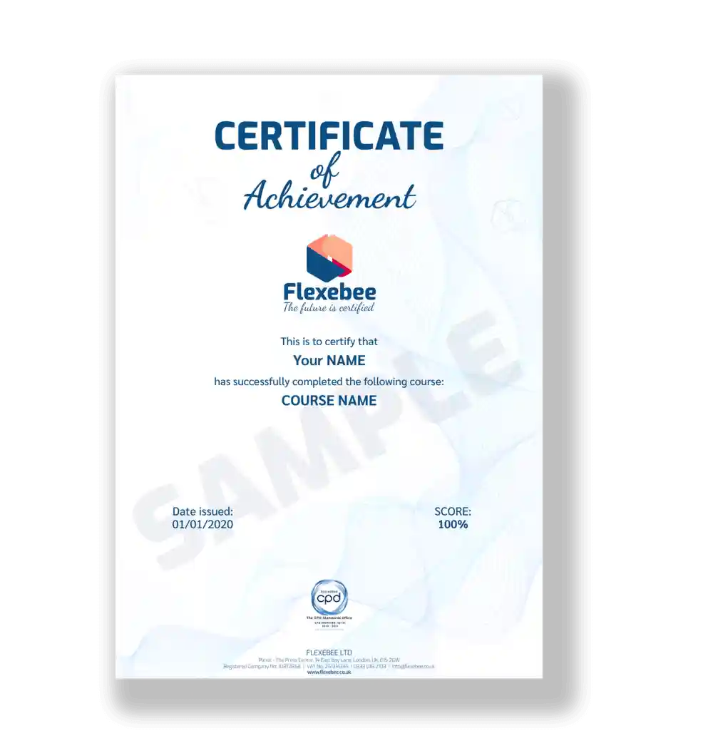 FLXB Certificate Reduced, aed, aed meaning, what does aed stand for, what is aed, aed defibrillator, aed training, aed first aid, what is aed training, cpr aed training online, skills for care endorsed provider